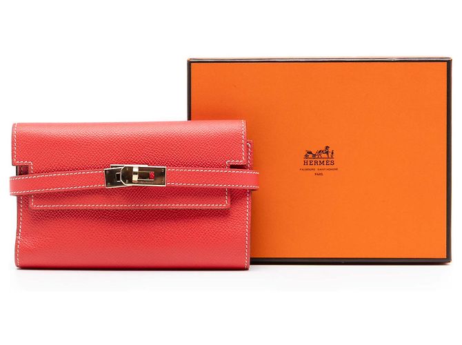 Cartera Depliante Kelly de Epsom de Hermès Roja - vista 8