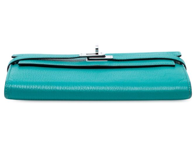 Cartera Larga Kelly en Chevre Mysore de Hermès Azul - vista 3