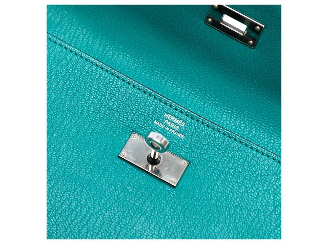 Cartera Larga Kelly en Chevre Mysore de Hermès Azul - vista 5