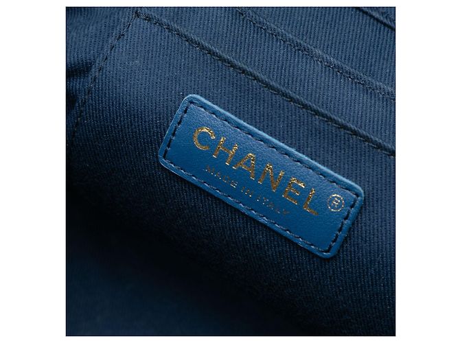 Vanity Vanità Chanel CC Matelassé Jean Trip con catena Blu - vista 5