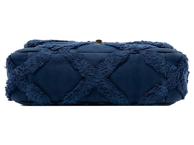 Chanel 19 Chanel Media in Tela e Cotone 19 con patta Blu - vista 3