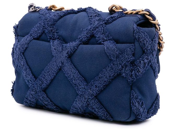 Chanel 19 Chanel Media in Tela e Cotone 19 con patta Blu - vista 2