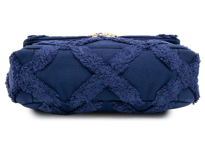 Chanel 19 Chanel Media in Tela e Cotone 19 con patta Blu - vista 3