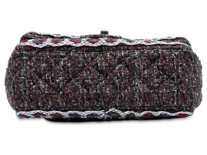 Chanel Mini Rectangular Clásico Tweed Trenzado Simple cartera Negro - vista 3