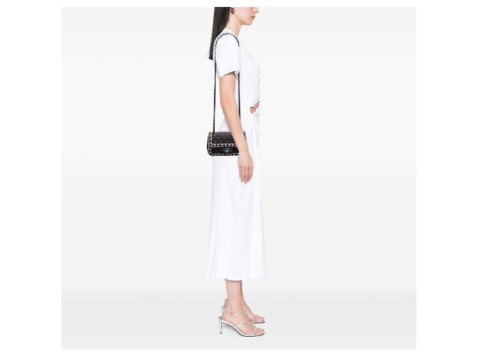 Chanel Mini Rectangular Clásico Tweed Trenzado Simple cartera Negro - vista 7
