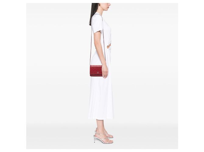 Wallet On Chain Chanel CC Matelassé Lammleder Geldbörse mit Kette Rot - Ansicht 7