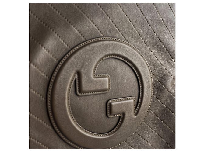 Gucci Borsa hobo in pelle Blondie piccola taupe - vista 13