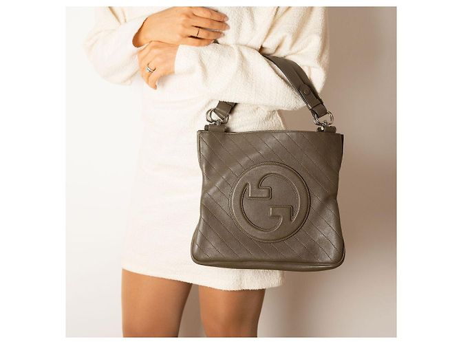 Gucci Borsa hobo in pelle Blondie piccola taupe - vista 2