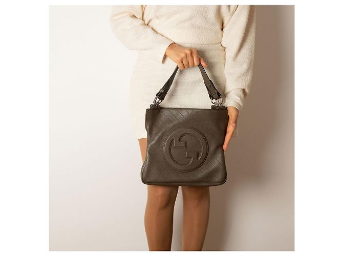 Gucci Borsa hobo in pelle Blondie piccola taupe - vista 4