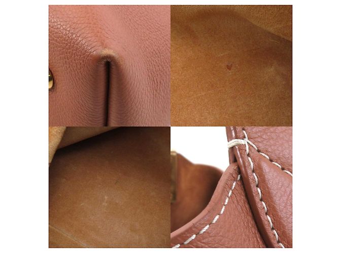 Borsa a spalla in pelle cognac Louis Vuitton - vista 3