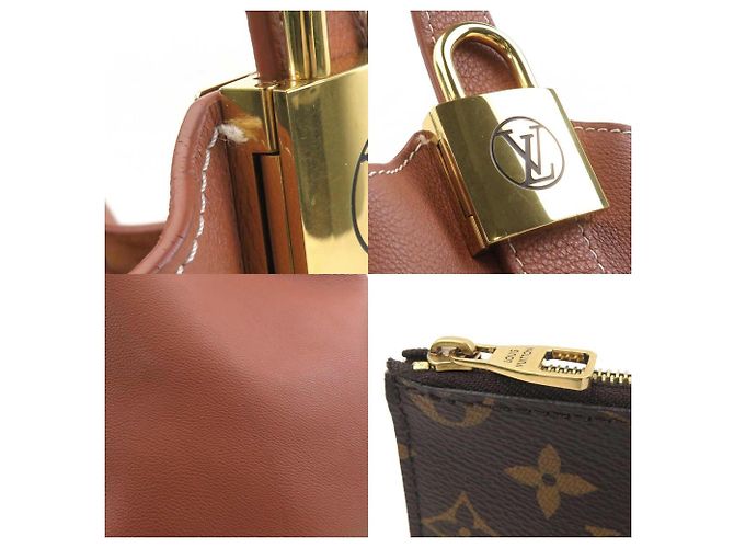 Borsa a spalla in pelle cognac Louis Vuitton - vista 4