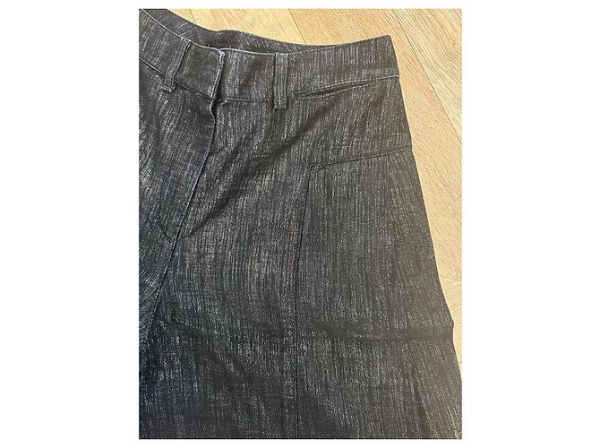 Pantalones Wide Leg Chanel de Denim Negro - vista 5
