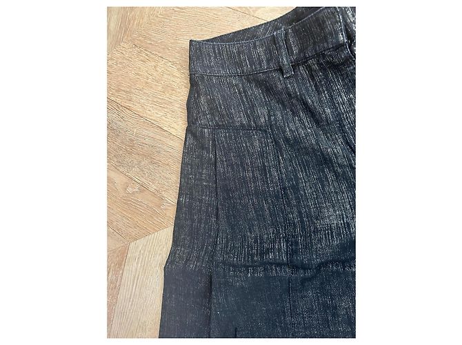 Pantalones Wide Leg Chanel de Denim Negro - vista 6