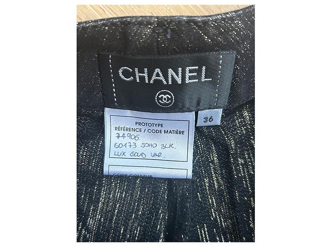 Pantalones Wide Leg Chanel de Denim Negro - vista 7