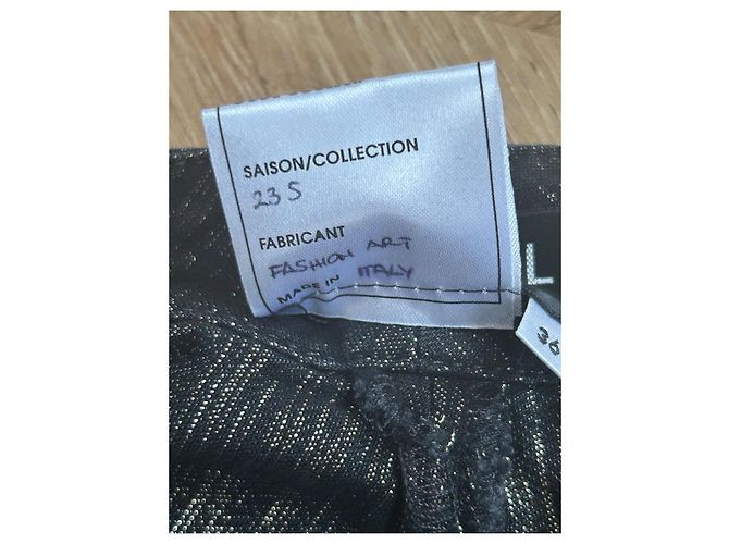 Pantalones Wide Leg Chanel de Denim Negro - vista 8