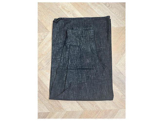 Pantalones Wide Leg Chanel de Denim Negro - vista 9