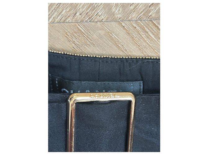Calça reta Chanel de lã e seda preta Preto - vista 5