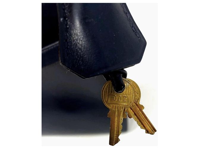 Hermès Kelly 28 Sellier Box-Leder Mitternachtsblau Goldene Hardware Marineblau - Ansicht 16