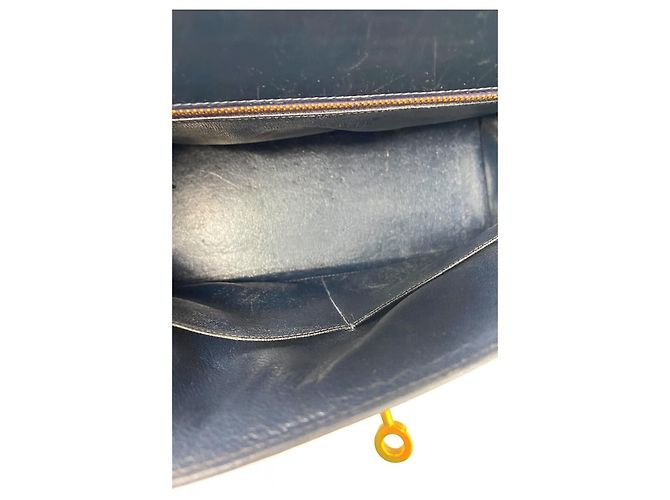 Hermès Kelly 28 Sellier Box-Leder Mitternachtsblau Goldene Hardware Marineblau - Ansicht 5