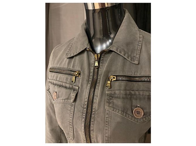 Dolce & Gabbana Damen Jacke Graue Jeans Jacke Gr. 40 Khaki - Ansicht 2