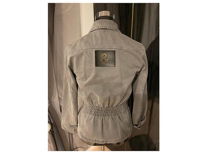 Dolce & Gabbana Damen Jacke Graue Jeans Jacke Gr. 40 Khaki - Ansicht 4