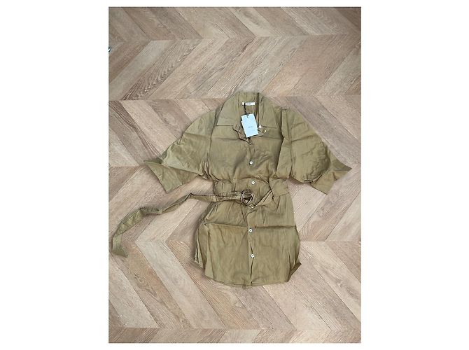 Túnica Safari Céline Camel de Algodón Talla 42 Camello - vista 2