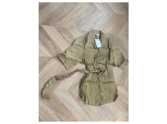 Túnica Safari Céline Camel de Algodón Talla 42 Camello - vista 3