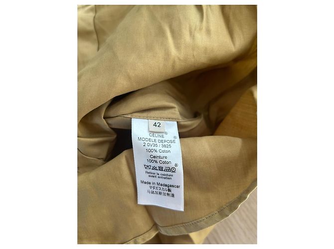 Túnica Safari Céline Camel de Algodón Talla 42 Camello - vista 9