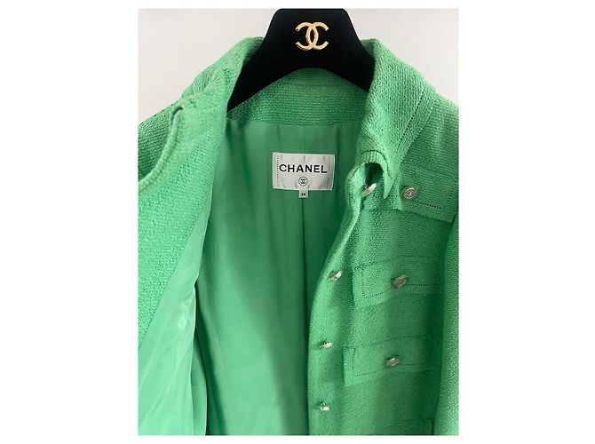 Cambon Tweedjacke Chanel Kreuzfahrt 2020 Grün - Ansicht 3