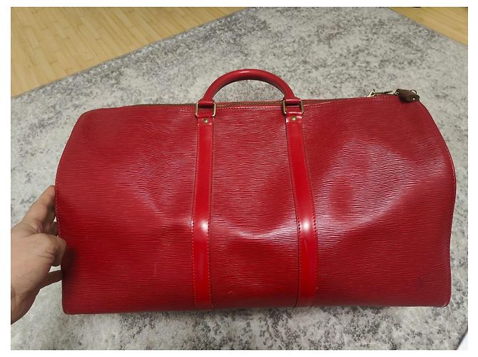 Keepall Epi tiene tutto Louis Vuitton Rosso - vista 5