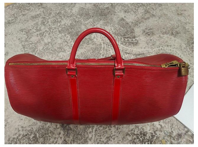Keepall Epi tiene tutto Louis Vuitton Rosso - vista 6