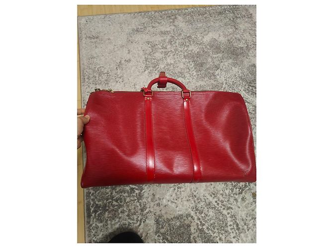 Keepall Epi tiene tutto Louis Vuitton Rosso - vista 7