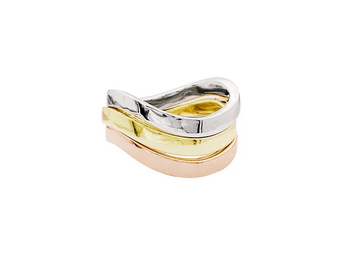 Anello Dinh Van con tre anelli in tre tonalità d'oro. - vista 2