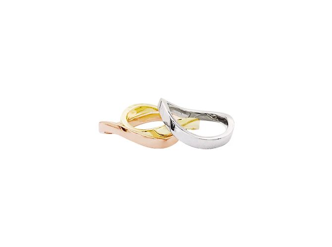 Anello Dinh Van con tre anelli in tre tonalità d'oro. - vista 3