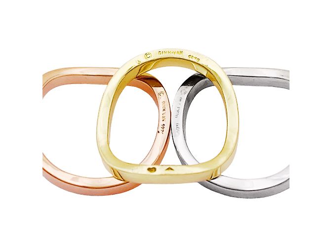 Anello Dinh Van con tre anelli in tre tonalità d'oro. - vista 4