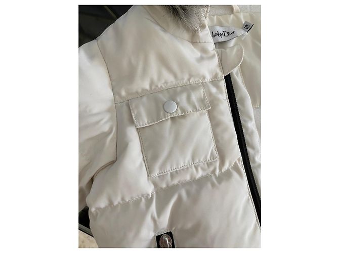 Doudoune Baby Dior avec col en fourrure Blanc - vue 13