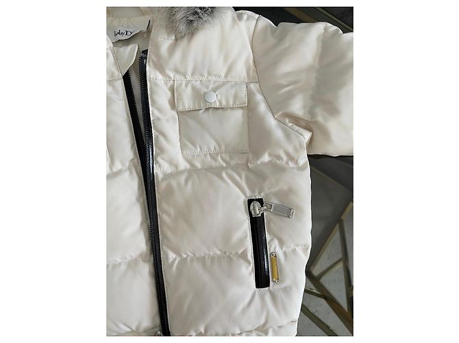 Doudoune Baby Dior avec col en fourrure Blanc - vue 14