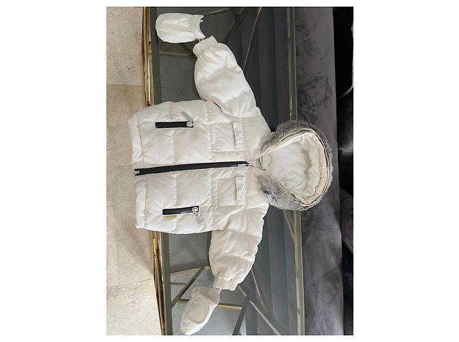 Doudoune Baby Dior avec col en fourrure Blanc - vue 2