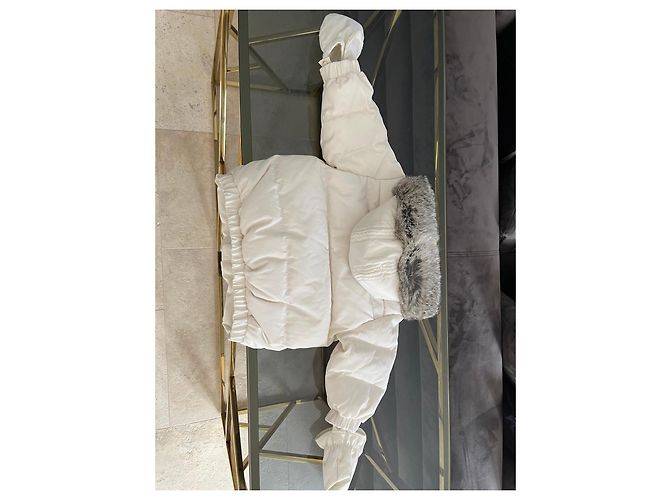 Doudoune Baby Dior avec col en fourrure Blanc - vue 3