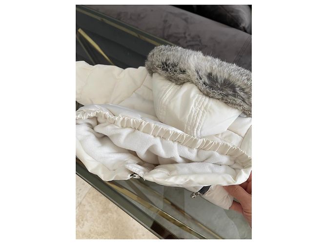 Doudoune Baby Dior avec col en fourrure Blanc - vue 5