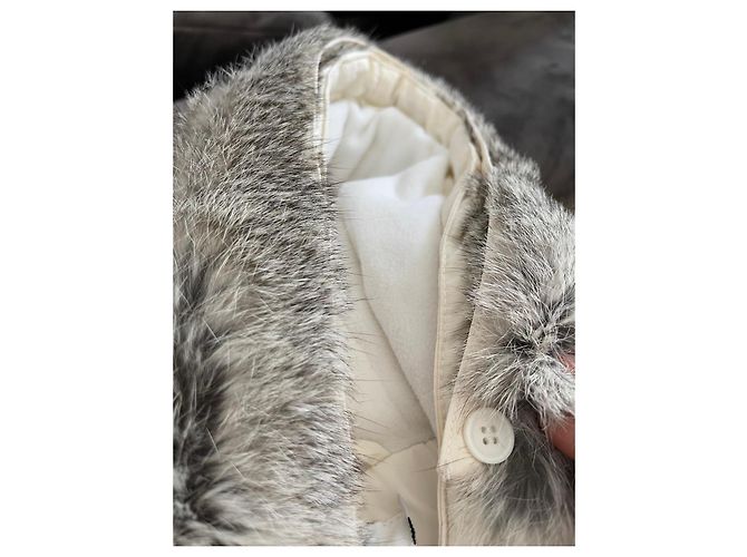 Doudoune Baby Dior avec col en fourrure Blanc - vue 6