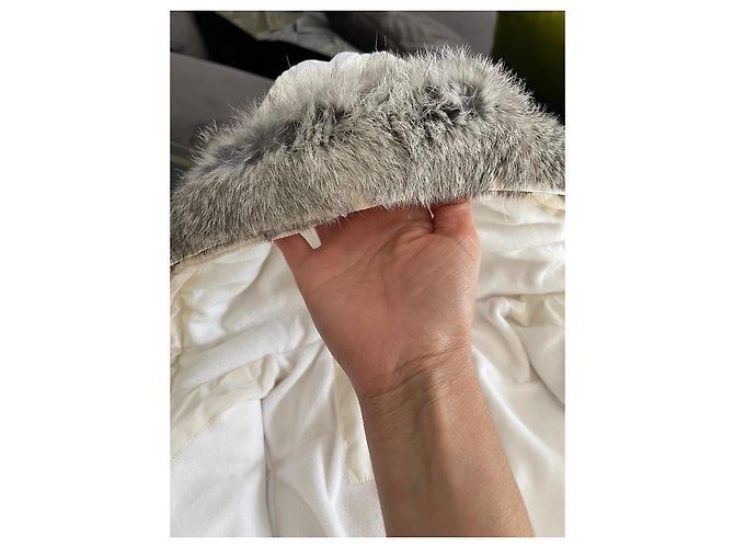 Doudoune Baby Dior avec col en fourrure Blanc - vue 7