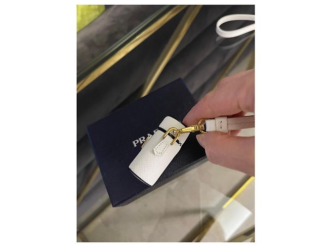 Custodia in pelle Saffiano Prada per AirPods Bianco - vista 10