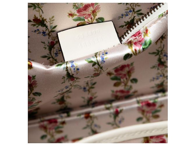 Borsa a mano in pelle di vitello bianca con stampa a cornice Bamboo di Gucci Bianco - vista 6