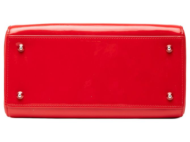 Dior Rojo Medio Lady Dior en Cuero Patente Roja - vista 3