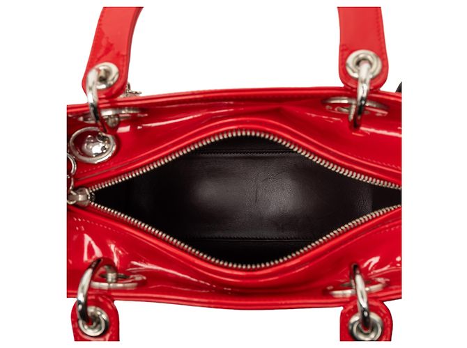 Dior Rojo Medio Lady Dior en Cuero Patente Roja - vista 4