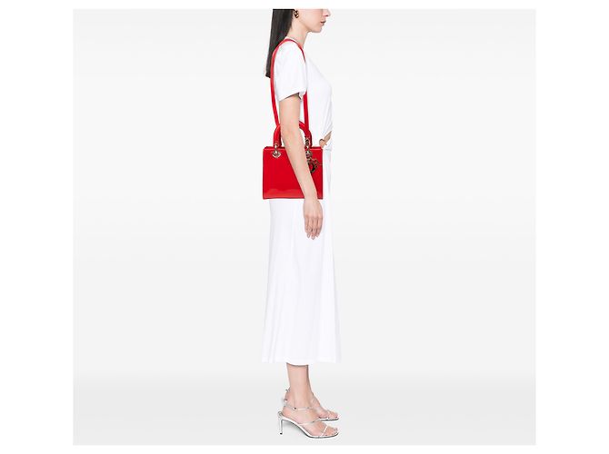 Dior Rojo Medio Lady Dior en Cuero Patente Roja - vista 7