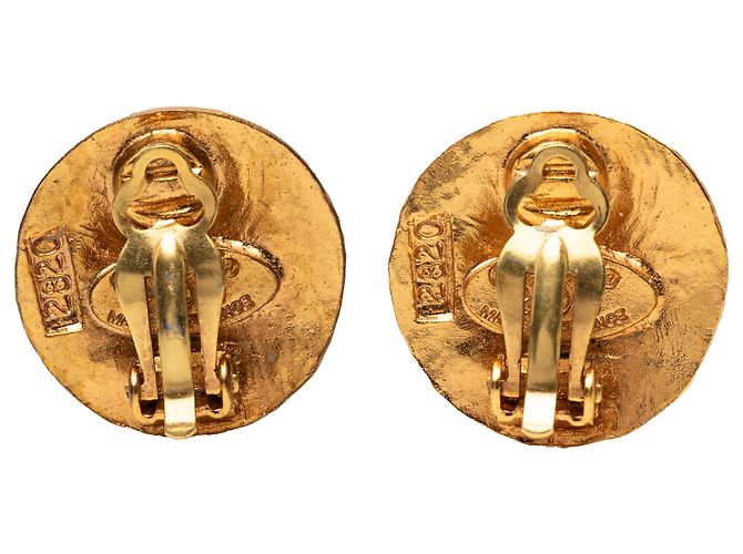 Orecchini rotondi a clip in oro placcato CC di Chanel D'oro - vista 2
