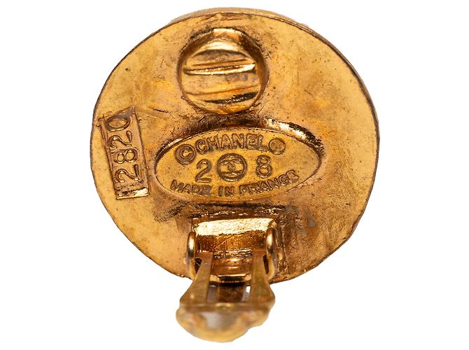 Orecchini rotondi a clip in oro placcato CC di Chanel D'oro - vista 3