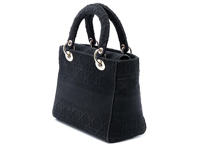 Dior Noir Moyen Toile Cannage Lady D Lite - vue 2